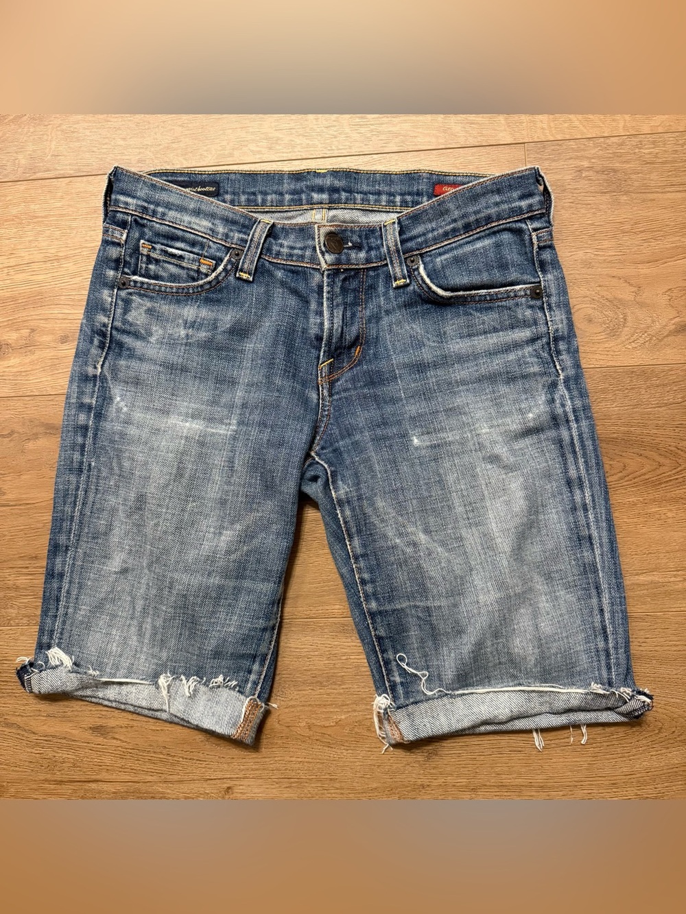 Citizens Of Humanity Women’s Kelly #001 Stretch Blue Jean Cutoff Shorts, Sz. 26